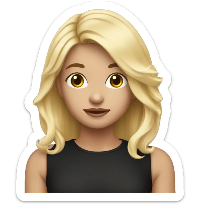 Blonde girl shoulder length hair black shirt 🤦🏼‍♀️ sticker