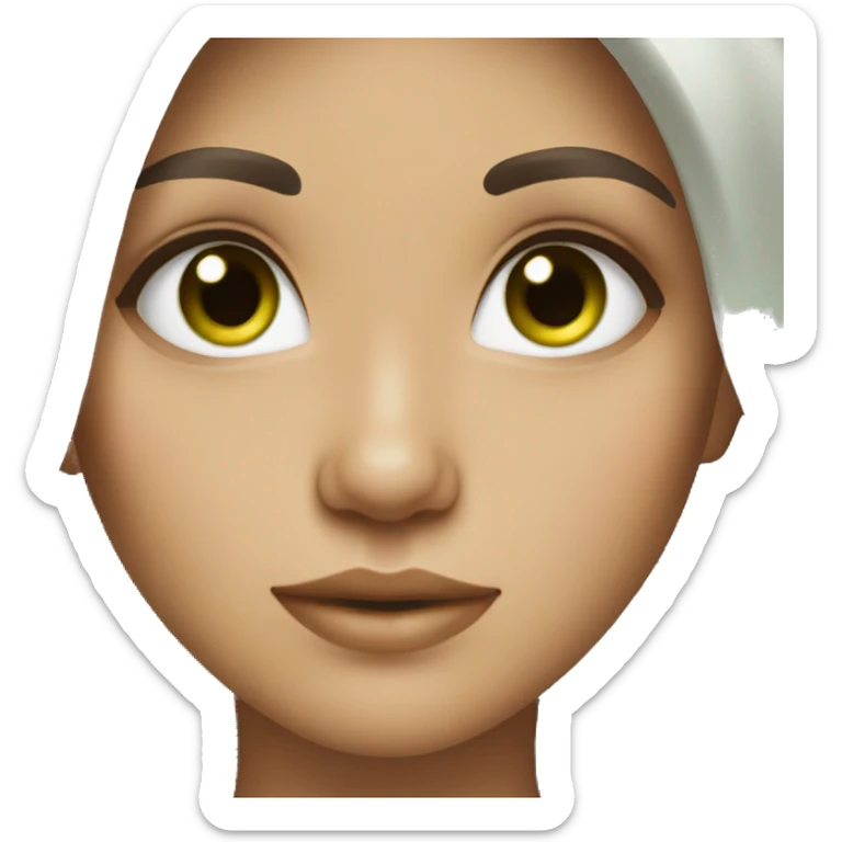 Dark Brown hair girl green eyes sticker