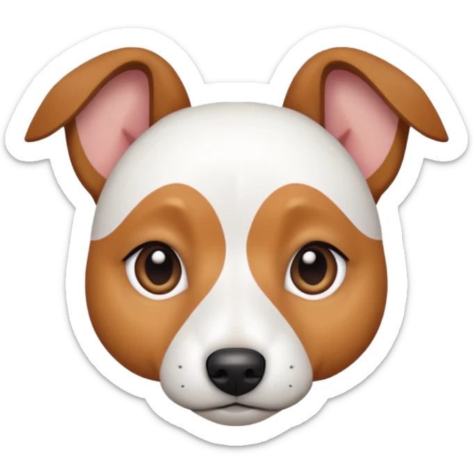 a fully white jack russell the size of a kelpie with light brown ears and a light brown patch on one eye sticker
