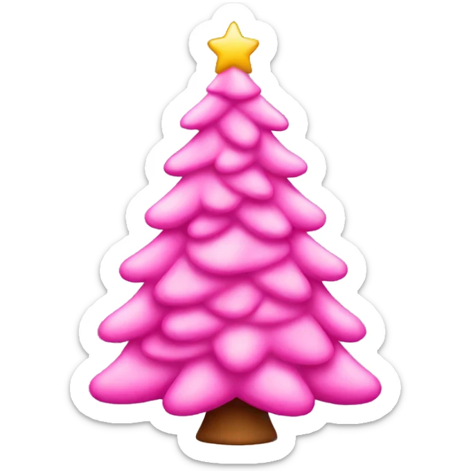 Pink Christmas tree sticker