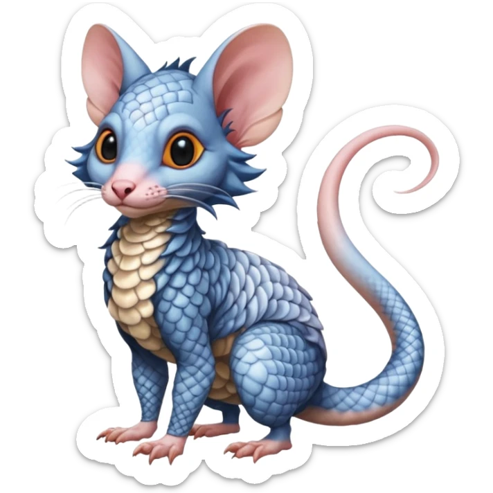 Flurry furry scaly Koi-possum-sphynx-mouse-sergal-fusion-animal-hybrid-creature  sticker