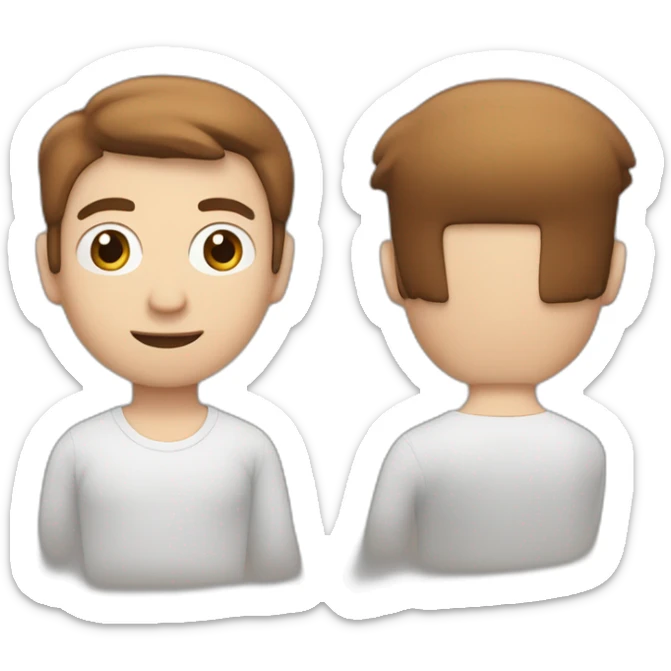 homme blanc au yeux marron en place et avec la main droit en l'air l'air énervé sticker