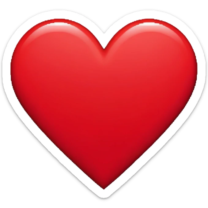 A pixel art emoji of a heart, rendered in a retro 8-bit style with simple, bold colors. sticker