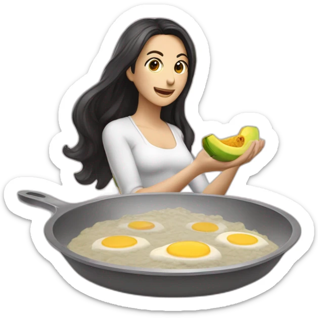 Persona blanca comiendo una berenjena cruda a mordiscos, no tiene que estar en un plato (igual que al comer un platano) sticker