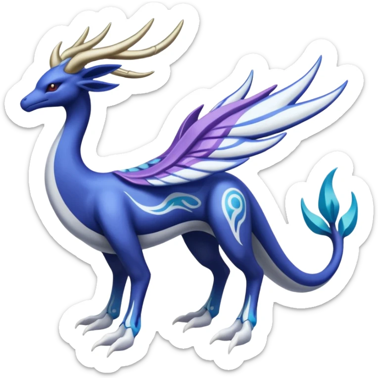 Xerneas-Kyogre-Suicune-Lugia-Fakémon-hybrid-creature (full body)  sticker