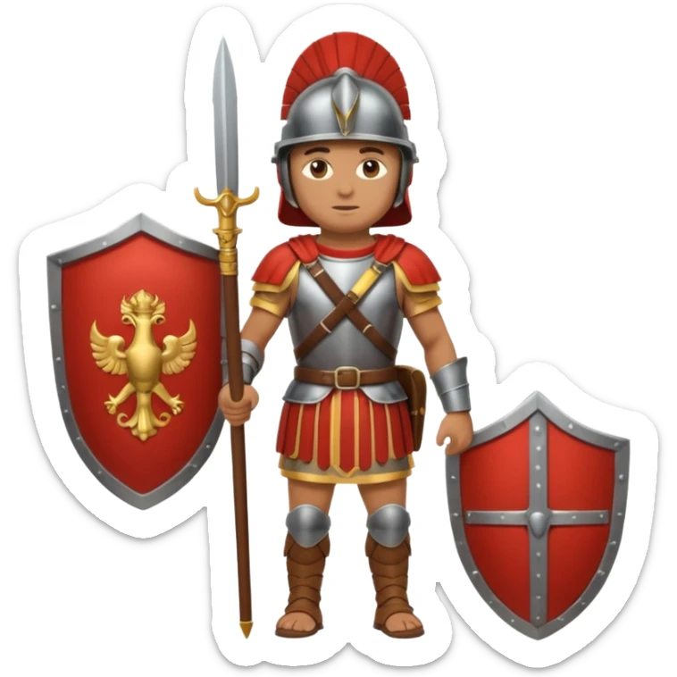 emoji de soldado romano alto y fuerte cuerpo entero sticker