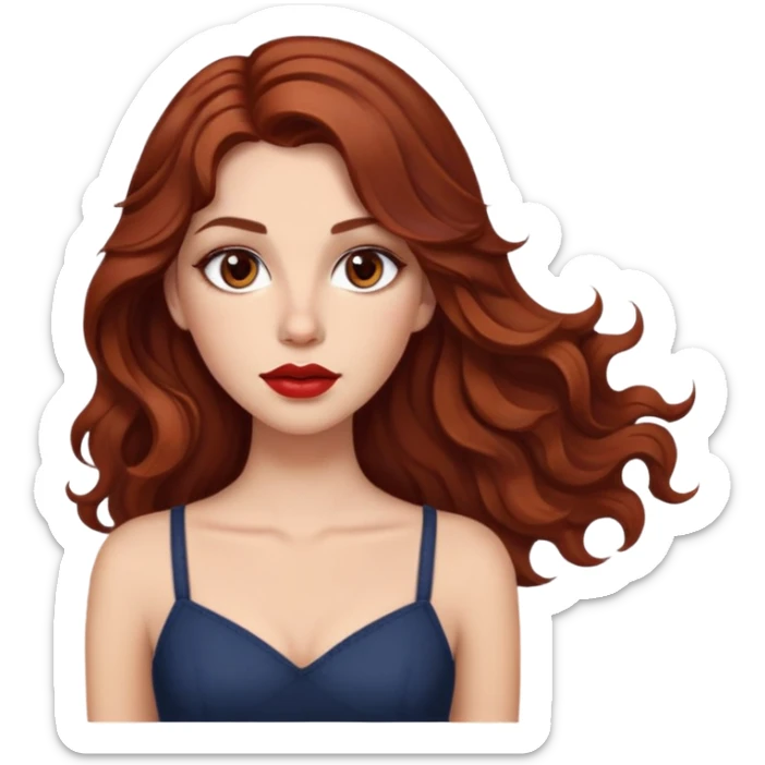 one taller girl with long brown wavy hair bih lips and brown dyes and one girl a little bit shorter than her with dark red hair eyeliner and brown eyes sticker