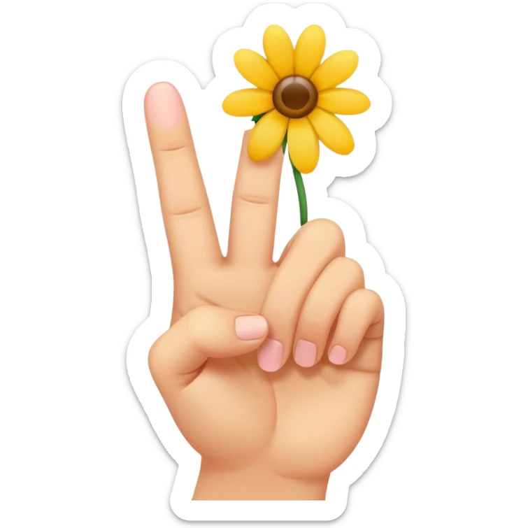 Flower middle finger sticker