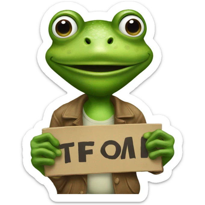 Frog holding a sign saying, "you're good homie" sticker