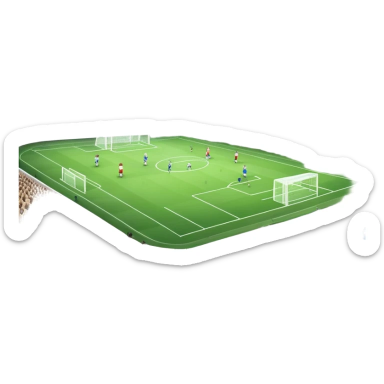 An icon showing a soccer stadium filled with close-up players in action, inspired by EA Sports FC 25. The design features players on the field, with the stadium lights shining brightly and a lively crowd in the stands. Transparent background highlights the energy and excitement of the match. sticker