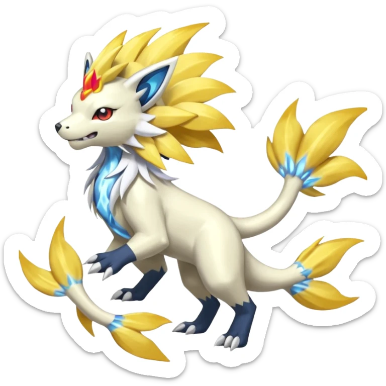Manectric-Solgaleo-Electrike-Furfrou-koi-Fakemon-fusion, full body sticker