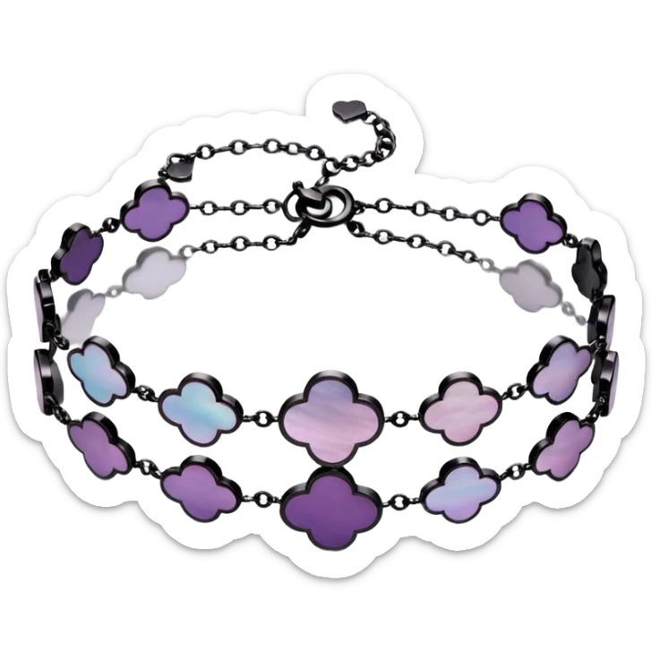 Van Cleef Vintage Alhambra bracelet in Mother of pearl purple sticker