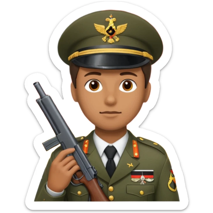 A soldier with a gun on the background of the flag of the German Empire sticker
