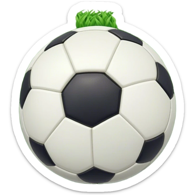 Cinematic Realistic image of a soccer ball resting on a lush, manicured field, rendered with detailed panel textures and crisp stitching, bathed in soft, natural lighting that highlights its timeless athletic appeal sticker