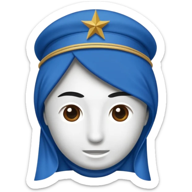 DOĞU TÜRKİSTAN BAYRAĞI (İNSANSIZ) AY VE YILDIZ MAVİ BAYRAK sticker