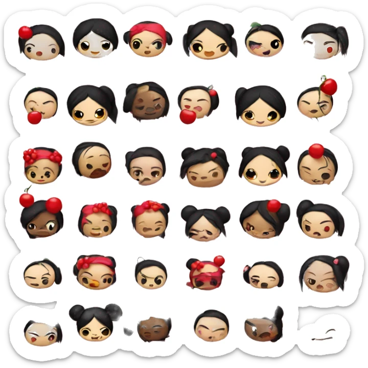 pucca with cherry’s sticker