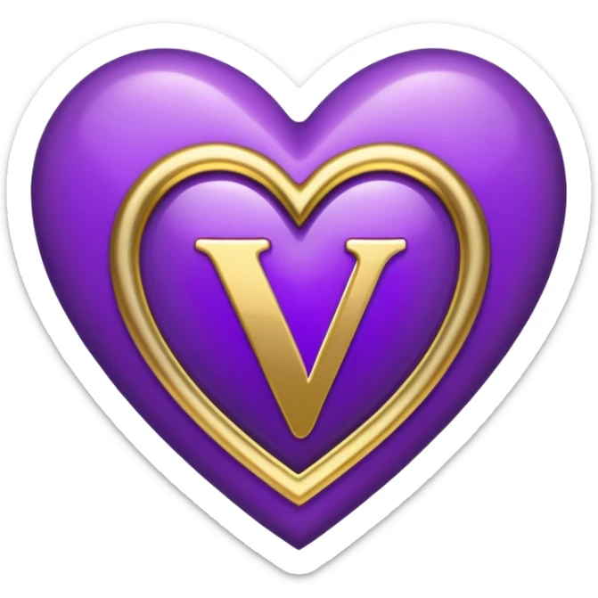 The gold Letter “V” inside a Purple Heart sticker