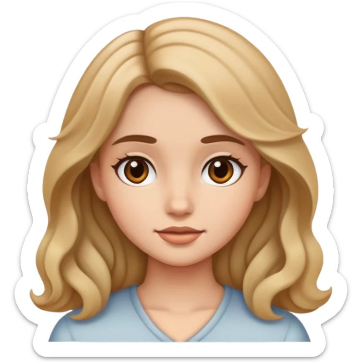 A girl with straight wavy hair sticker