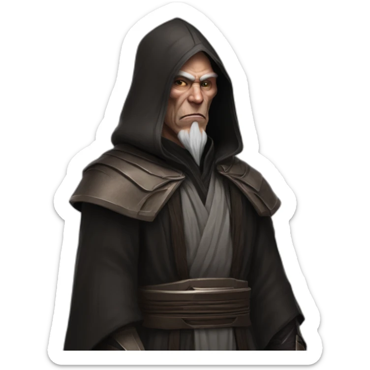 hyperrealist sith jedi in world of warcraft without facial hair sticker