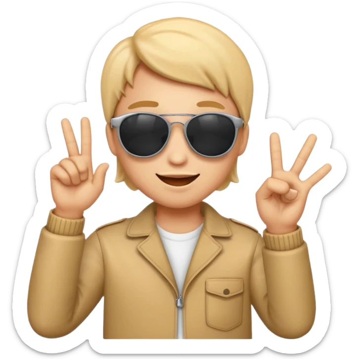 EVET İŞARETİ YAPAN VE GÖZLÜK TAKMIŞ YANA BAKAN HAVALI EMOJİ sticker