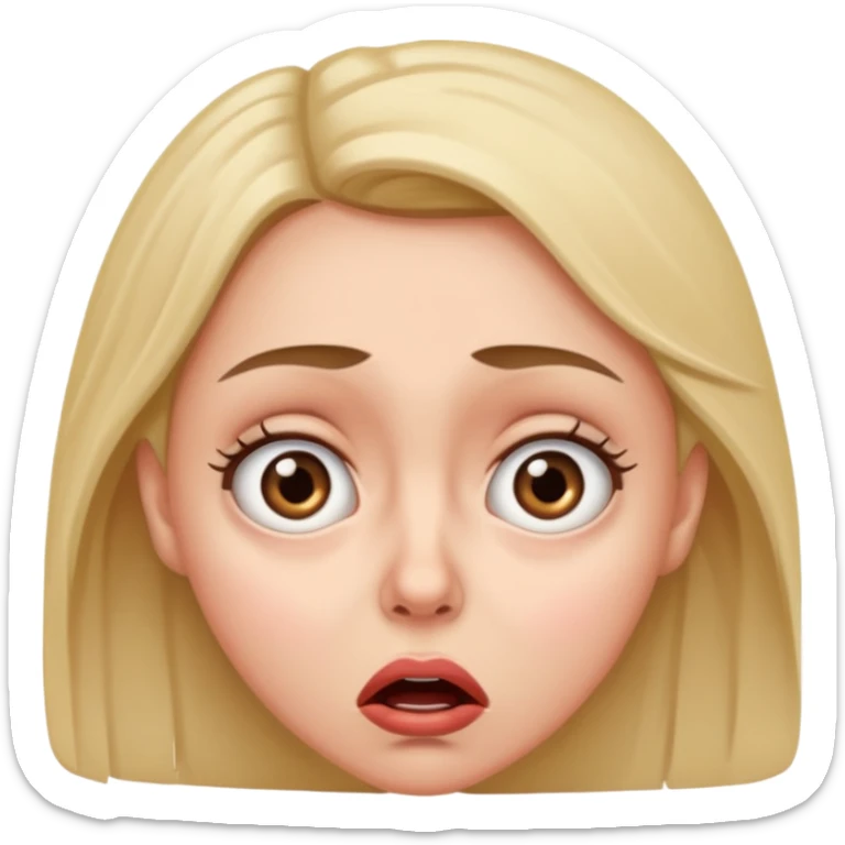 A realistic waist-up portrait of a frightened woman sticker