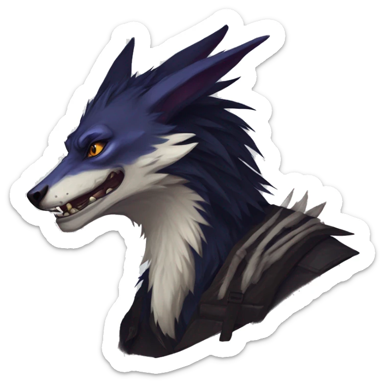 Edgy Modern Feral Vernid-Sergal species by LiLaiRa sticker