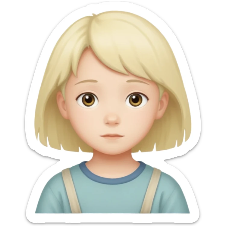 Ghibli style illustration of a child painting with soft colours sticker