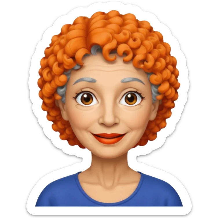 An Italian 60-year-old grandmother who is a genuine burst of sunshine and her favorite lipstick color is orange sticker