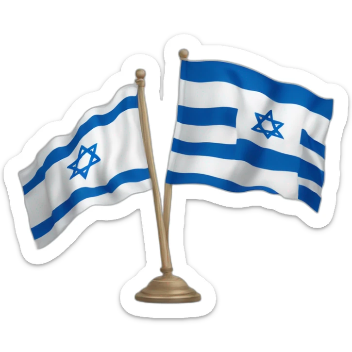 flag of israel and flag of England, waving together sticker