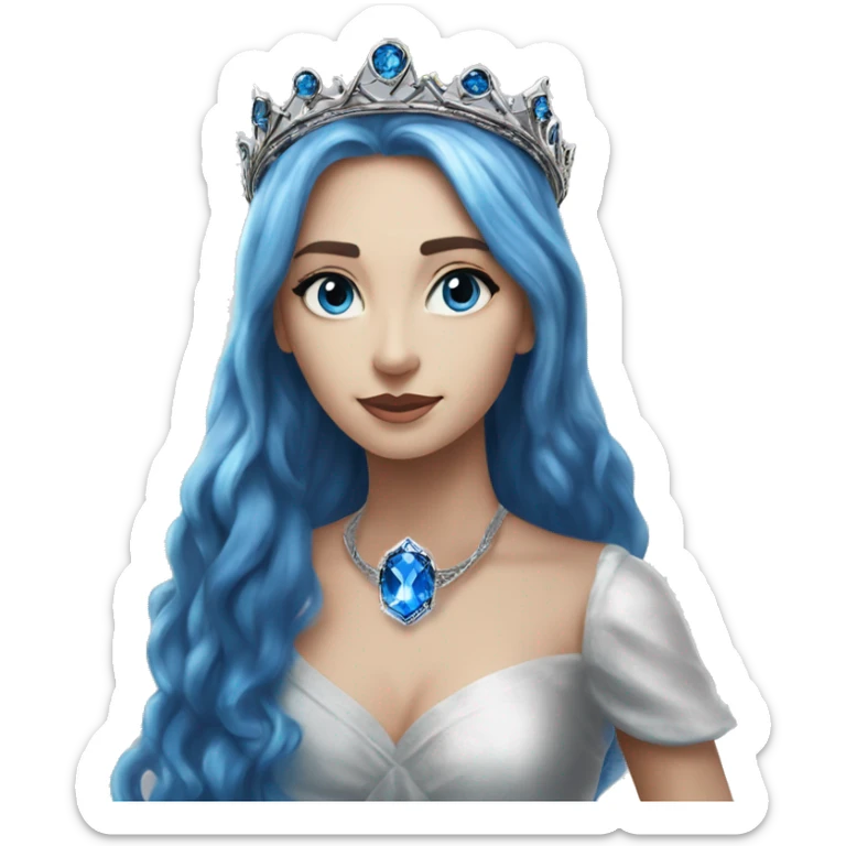 The Ravenclaw Diadem is a tiara-like object with, made of gleaming silver and set with glittering blue gem. It is enchanted and round  sticker
