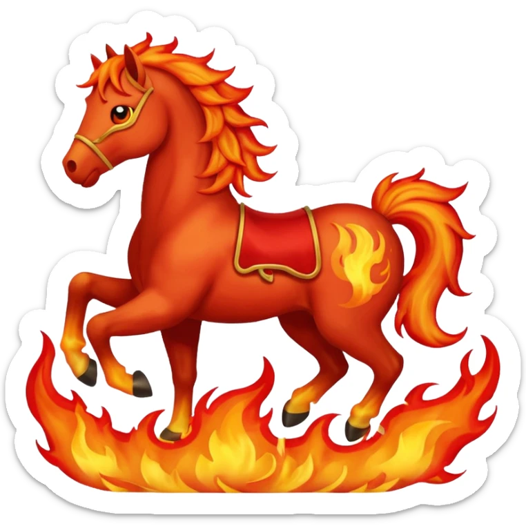 fire horse emoji to push notification . more fire on the horse look like red fire horse sticker