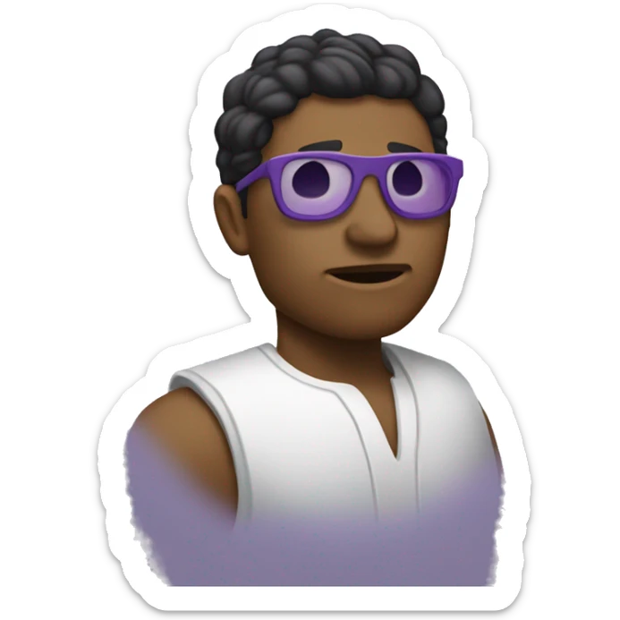 holding a contracted profile, I want the shades to be lilac or purple.  sticker