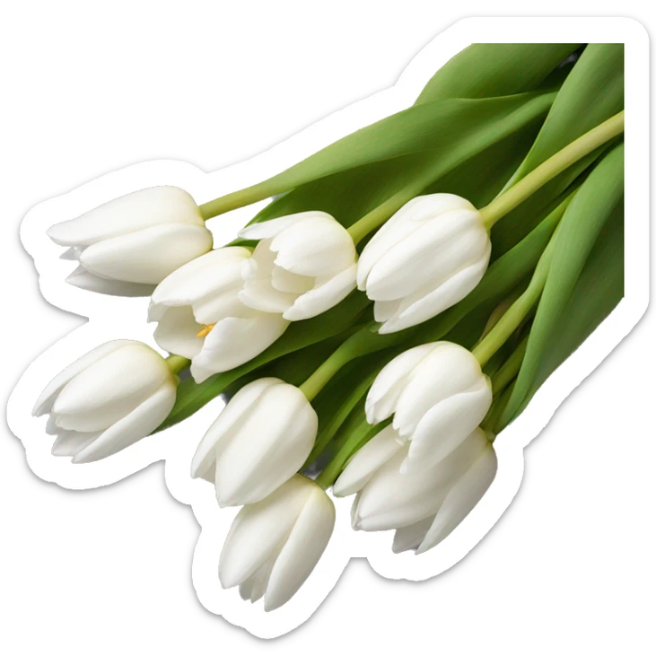 White tulips  sticker