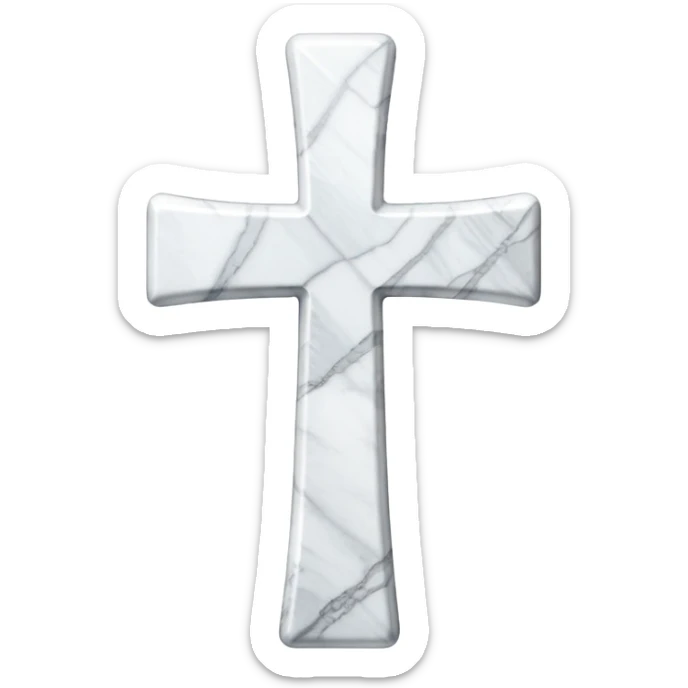 White marble l cross sticker