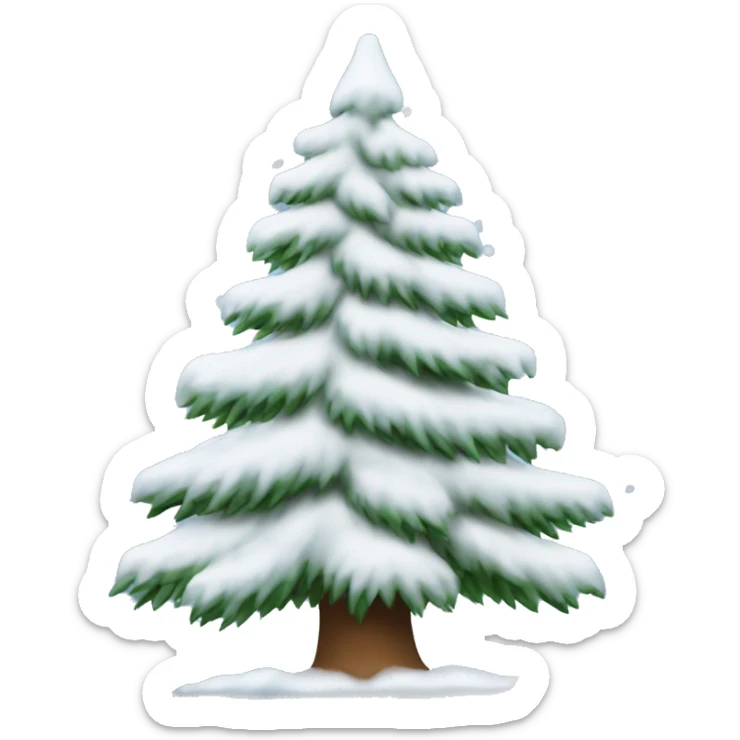 Snowy Christmas tree sticker
