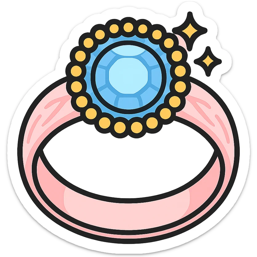 white gold halo ring with soft pink shading and little feathers carved in the ring, elegant style, glowing effect sticker