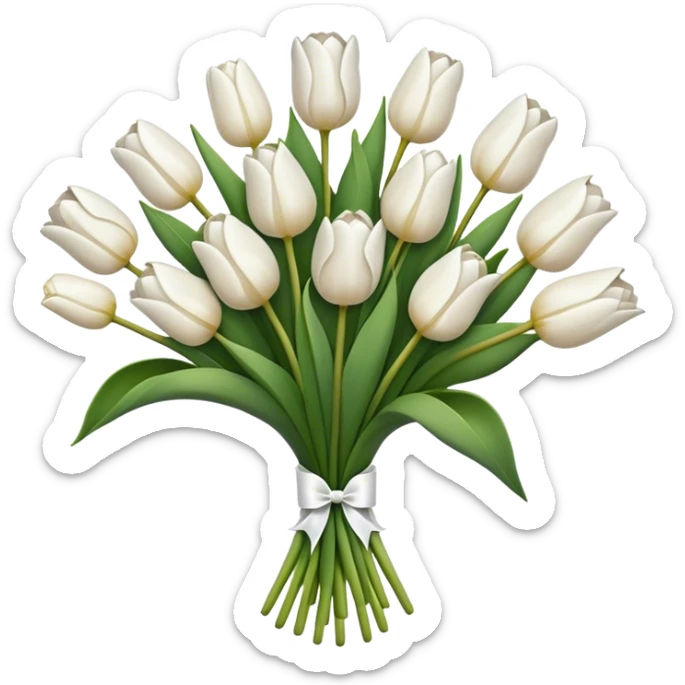 white tulip bouquet  sticker
