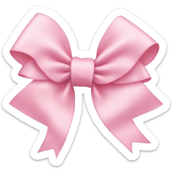 light pink ribbon bow sticker