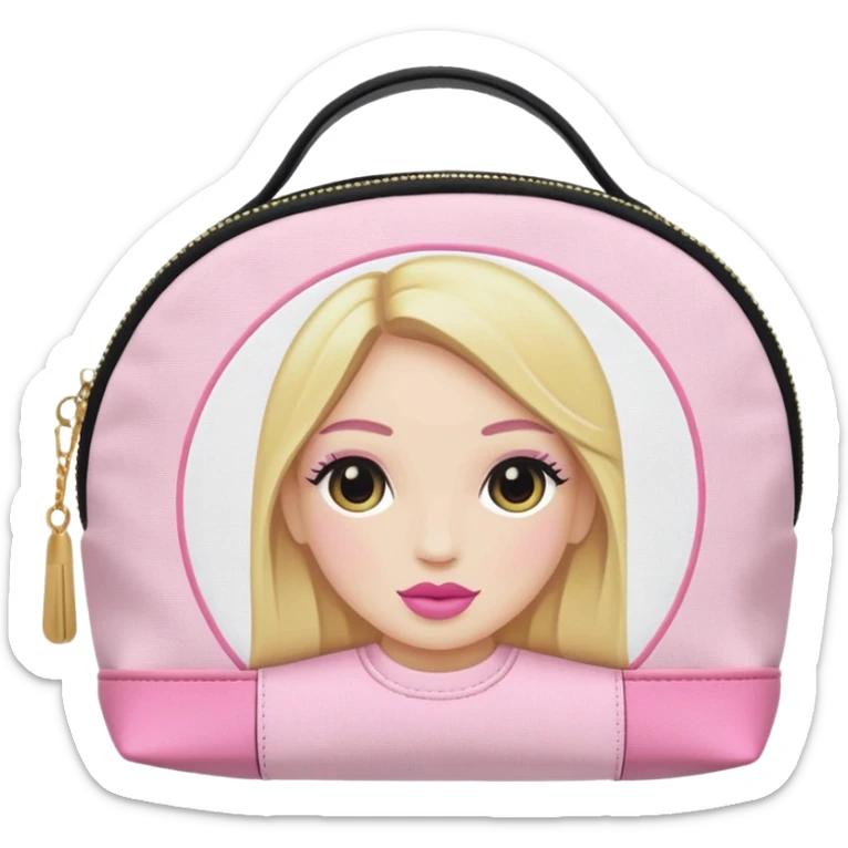 stoney clover lane makeup bag with no patches on it and no handle and no quilting and a circle zipper puller sticker