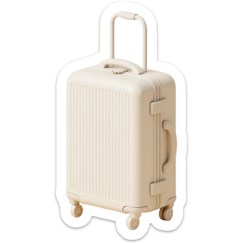 aesthetic ivory minimal suircase with wheels sticker