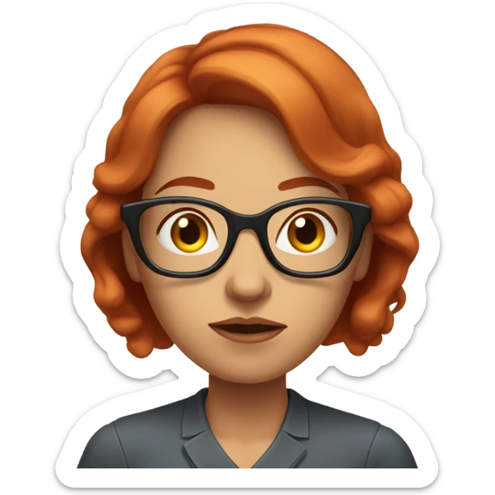 red hair woman nutritionist with glasses sad with no money sticker