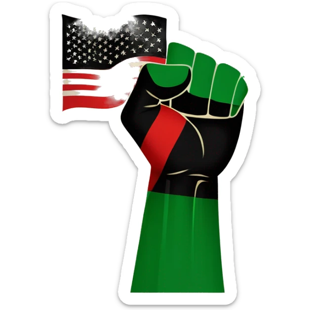 Black Power Fist and “Red and Black and Green” and “Red and Black and Green Flag”- Juneteenth - “Freedom is NOT free! It Has a Cost!” sticker