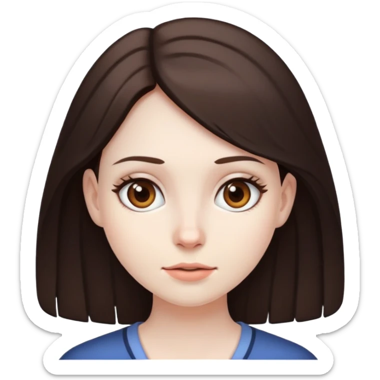 A girl with dark brown hair and pale skin  sticker