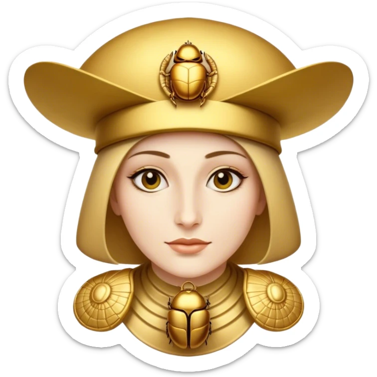 Petit bonhomme au chapeau d'or au scarabée dorée sticker