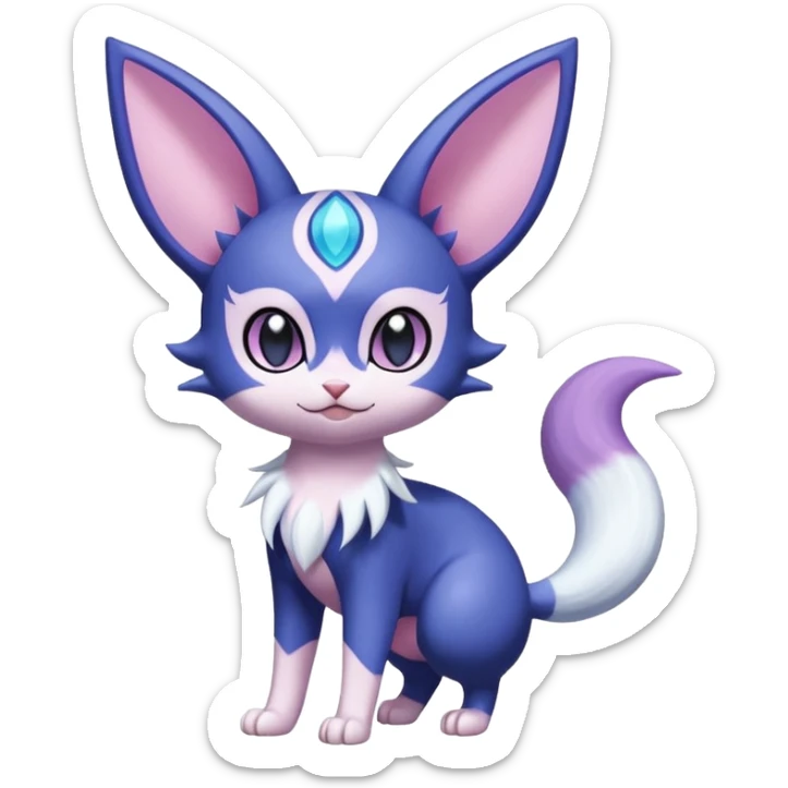  Fey Toony Meowstic-Espeon-Skitty-Delcatty-Sprigatito-Purrloin-fusion-hybrid sticker