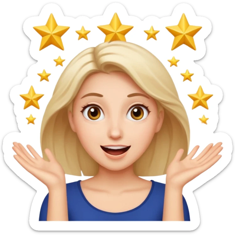 pria dengan ekspresi senang / excited dengan mata menjadi bintang sticker