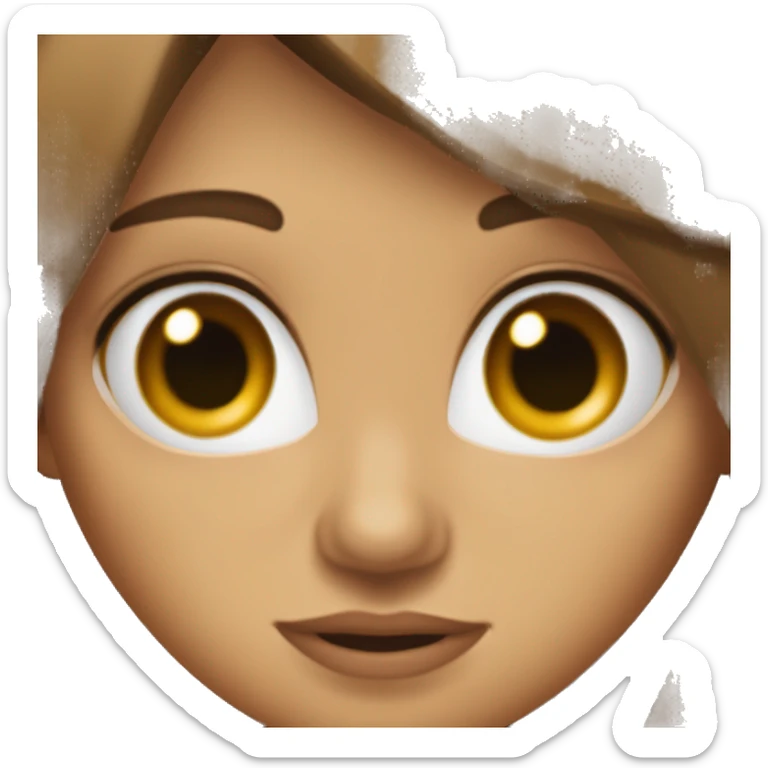 Chica con pelo marrón ojos castaño oscuro,de piel blanca hiñando un ojo sticker