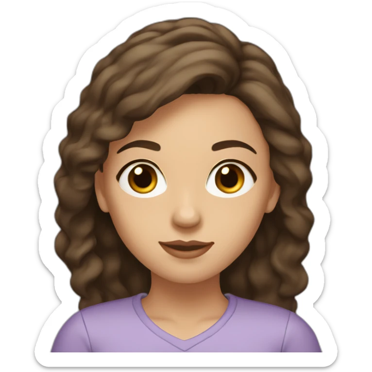 Brown hair woman with hazel eyes and dark hair woman with dark brown eyes sticker