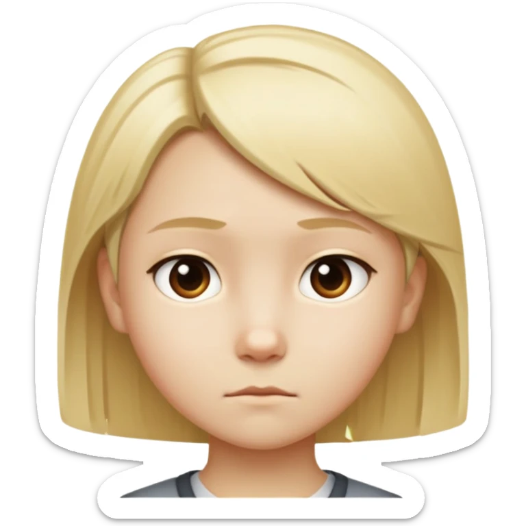 "- Nam
- 10 tuổi
- Da trắng
- Tóc ngắn, vàng, vuốt gọn gàng
- mặt nghiêm túc
" sticker