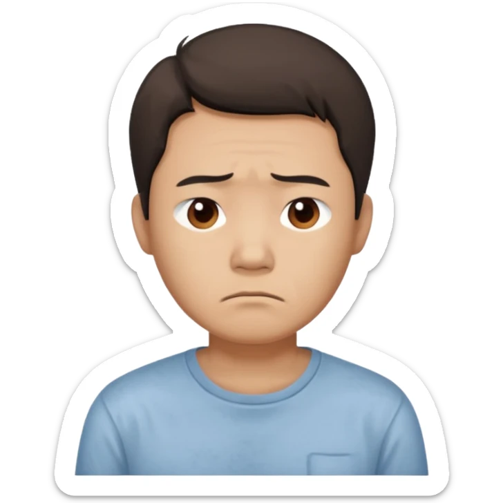 create image of chinese man in 1980 year, looks poor, sad, looking straight and tired sticker